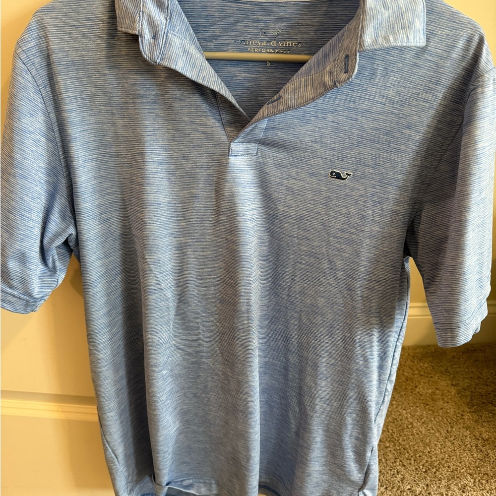 Vineyard Vines Men's Striped Blue Polo